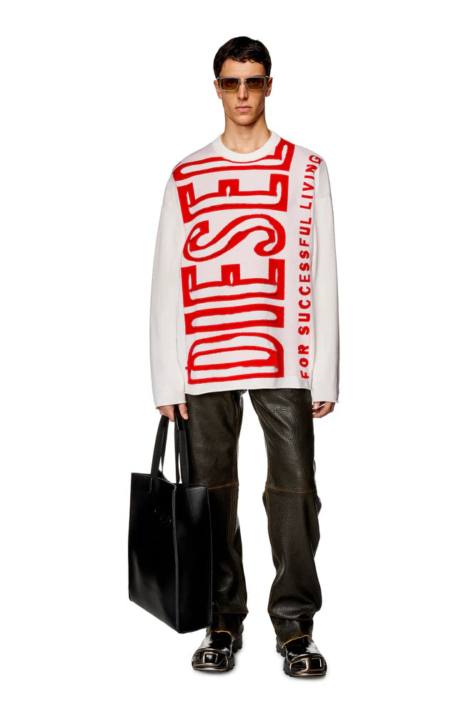 Wool jumper with peel-off Super Logo