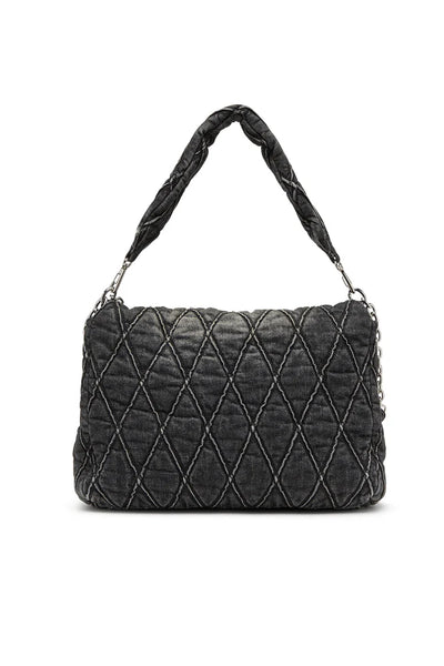 Charm-D Shoulder L - Large shoulder bag in quilted denim