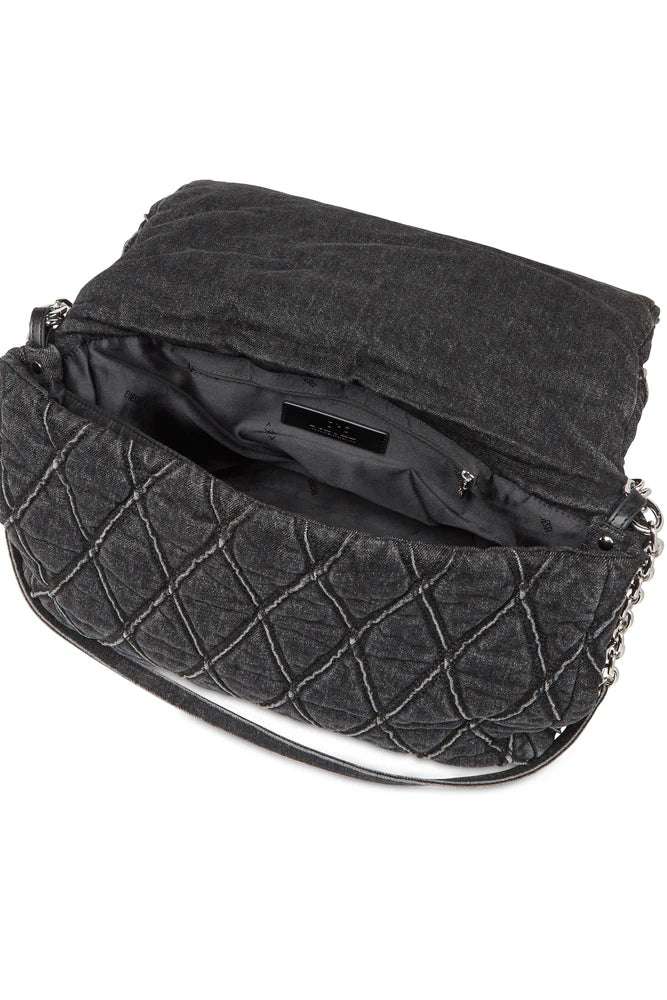 Charm-D Shoulder L - Large shoulder bag in quilted denim