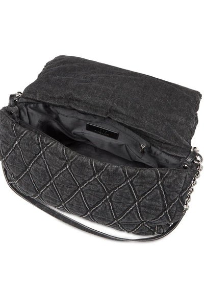 Charm-D Shoulder L - Large shoulder bag in quilted denim