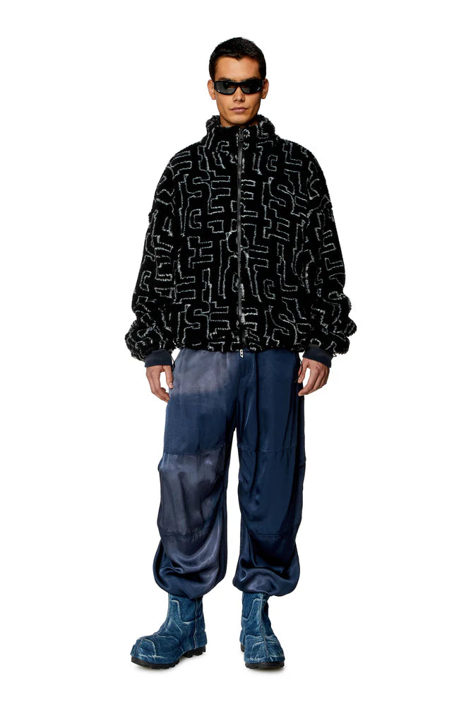 Teddy fleece jacket with Diesel monogram