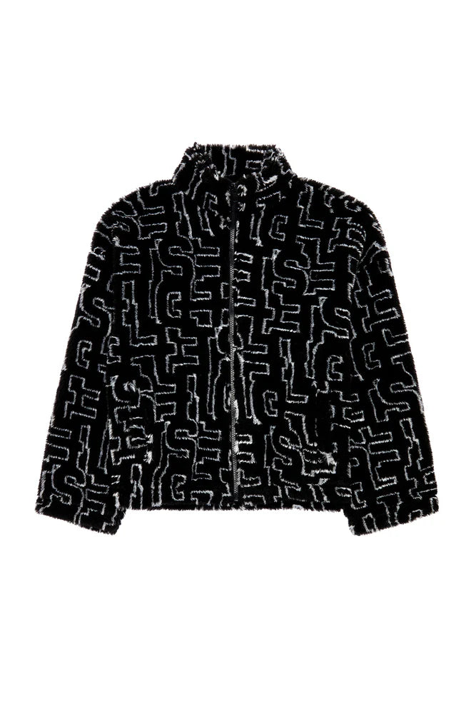 Teddy fleece jacket with Diesel monogram
