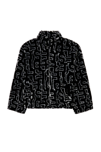 Teddy fleece jacket with Diesel monogram