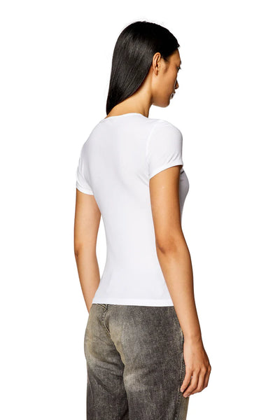 Ribbed-jersey top with chain necklace