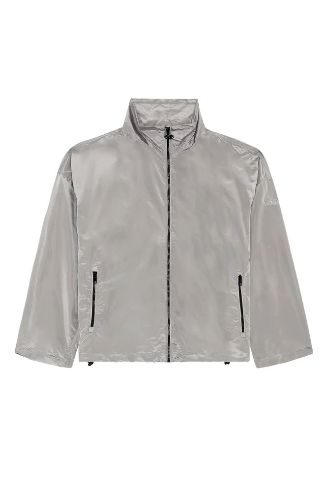 Fluid windbreaker in ciré nylon