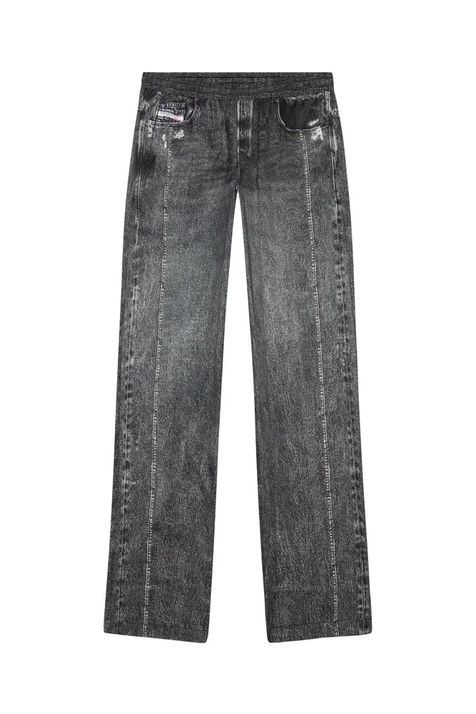 Track pants with denim print