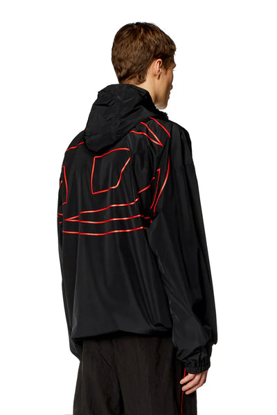 Windbreaker with shiny Oval D print