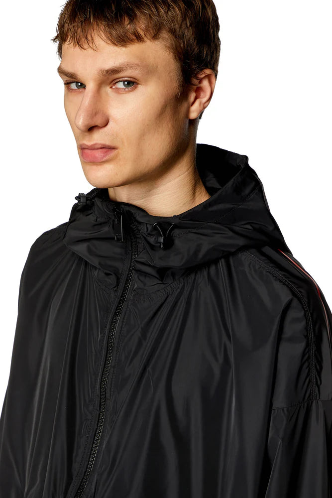 Windbreaker with shiny Oval D print