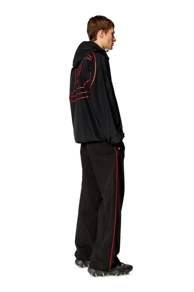 Windbreaker with shiny Oval D print