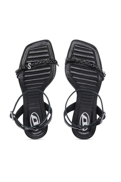D-Vina Sdl - Strappy sandals in metallic leather