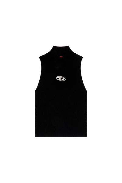 Ribbed-knit turtleneck top