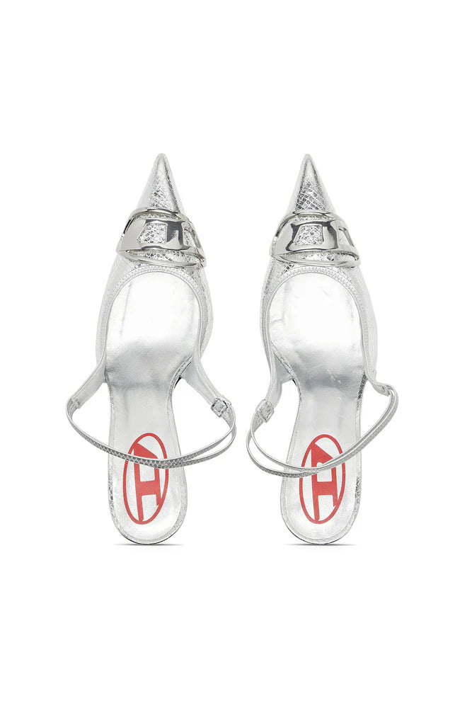 D-Venus Sb - Patent snake-effect slingback pumps