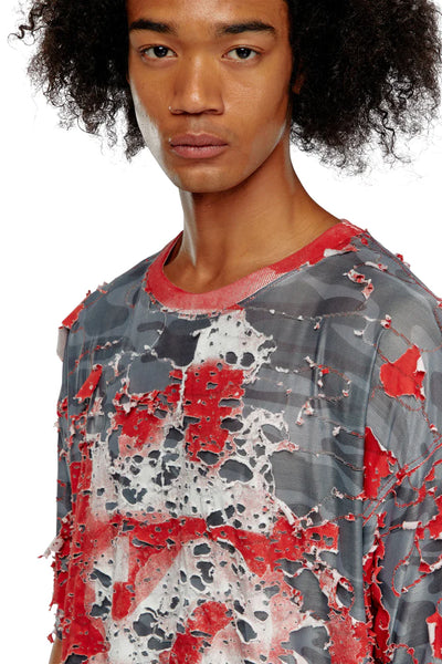 Logo T-shirt in destroyed jersey