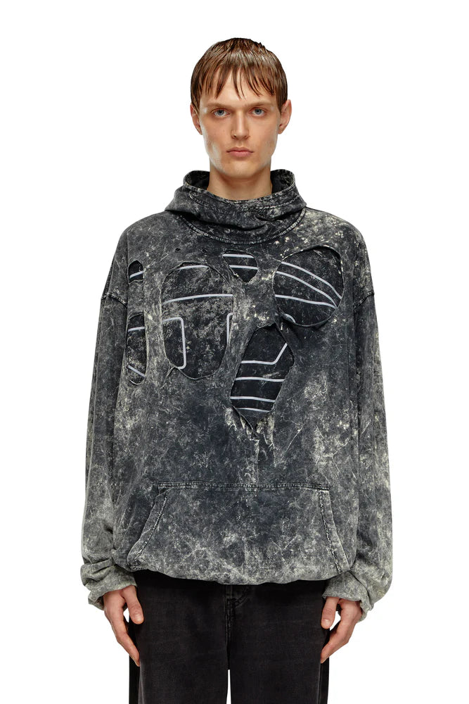 Oval D hoodie in marble jersey