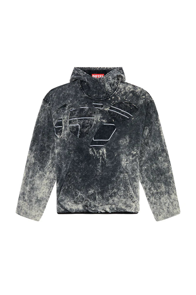 Oval D hoodie in marble jersey