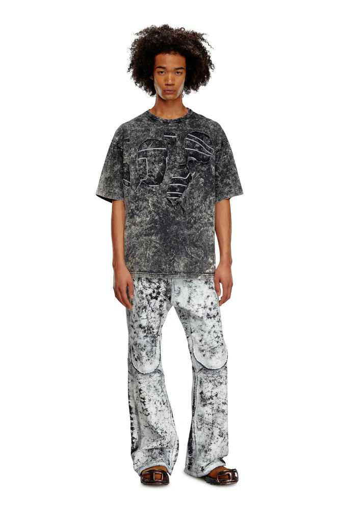 Oval D T-shirt in marble jersey