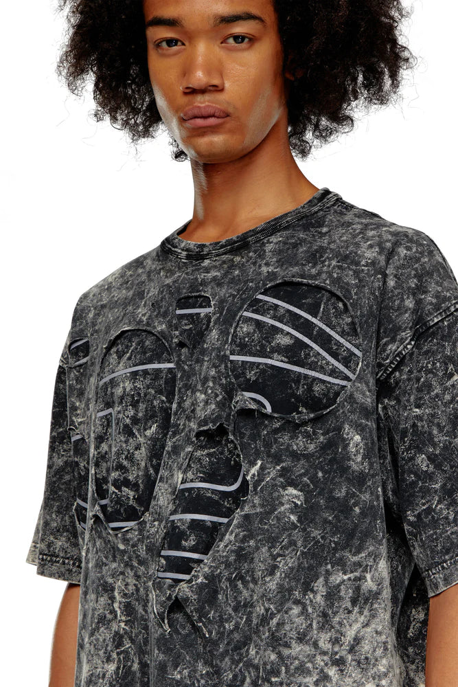 Oval D T-shirt in marble jersey